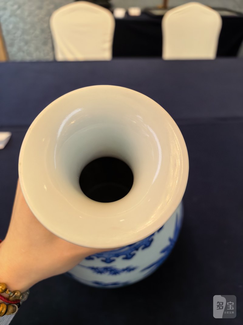清咸丰 青花竹石芭蕉图玉壶春瓶 - 图2